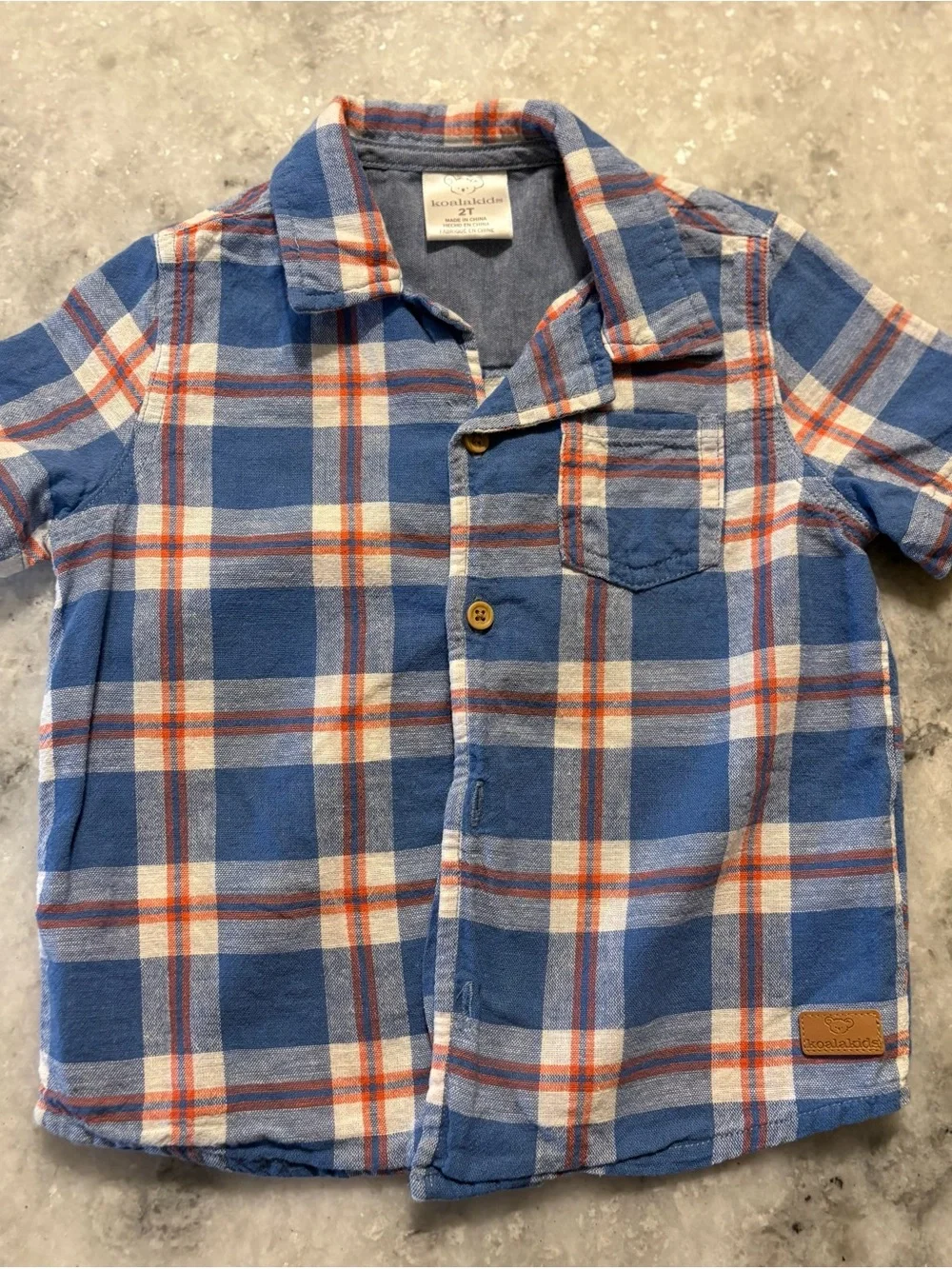 Blue Plaid Short Sleeve Shirt & Denim Jeans Set